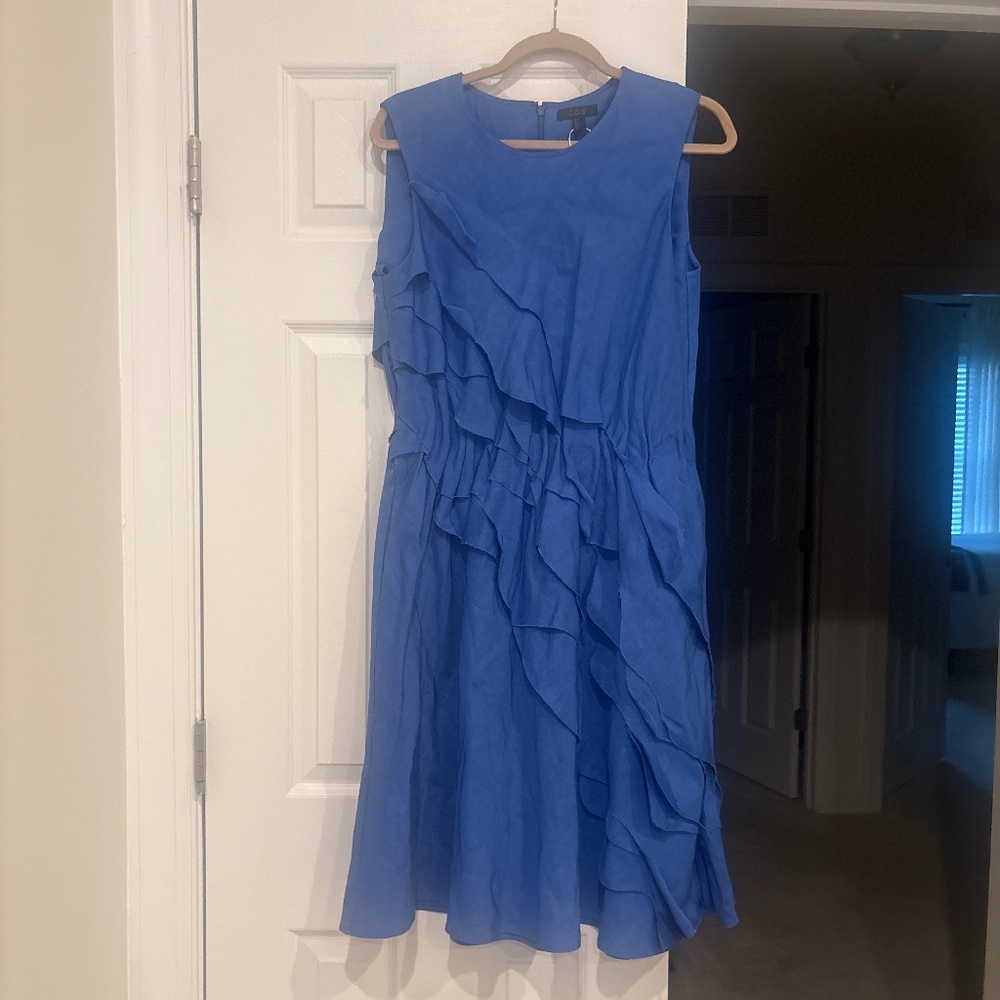 COS Ruffled Blue Midi Dress